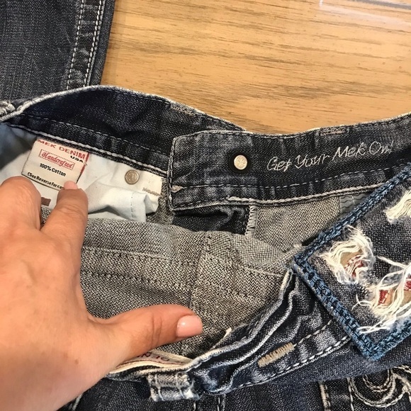 MEK JEANS USA Sz 31 Men’s factory distressed - Picture 4 of 4